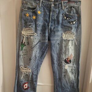 limited edition Levi's 501 "XX Day Celebration" Scribble Jean